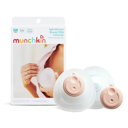 Munchkin Silicone Breast Milk Collector Cups with Storage Plugs, 45ml (1.5 Fl Oz Each) | BPA-Free Food-Grade Silicone thumbnail 1