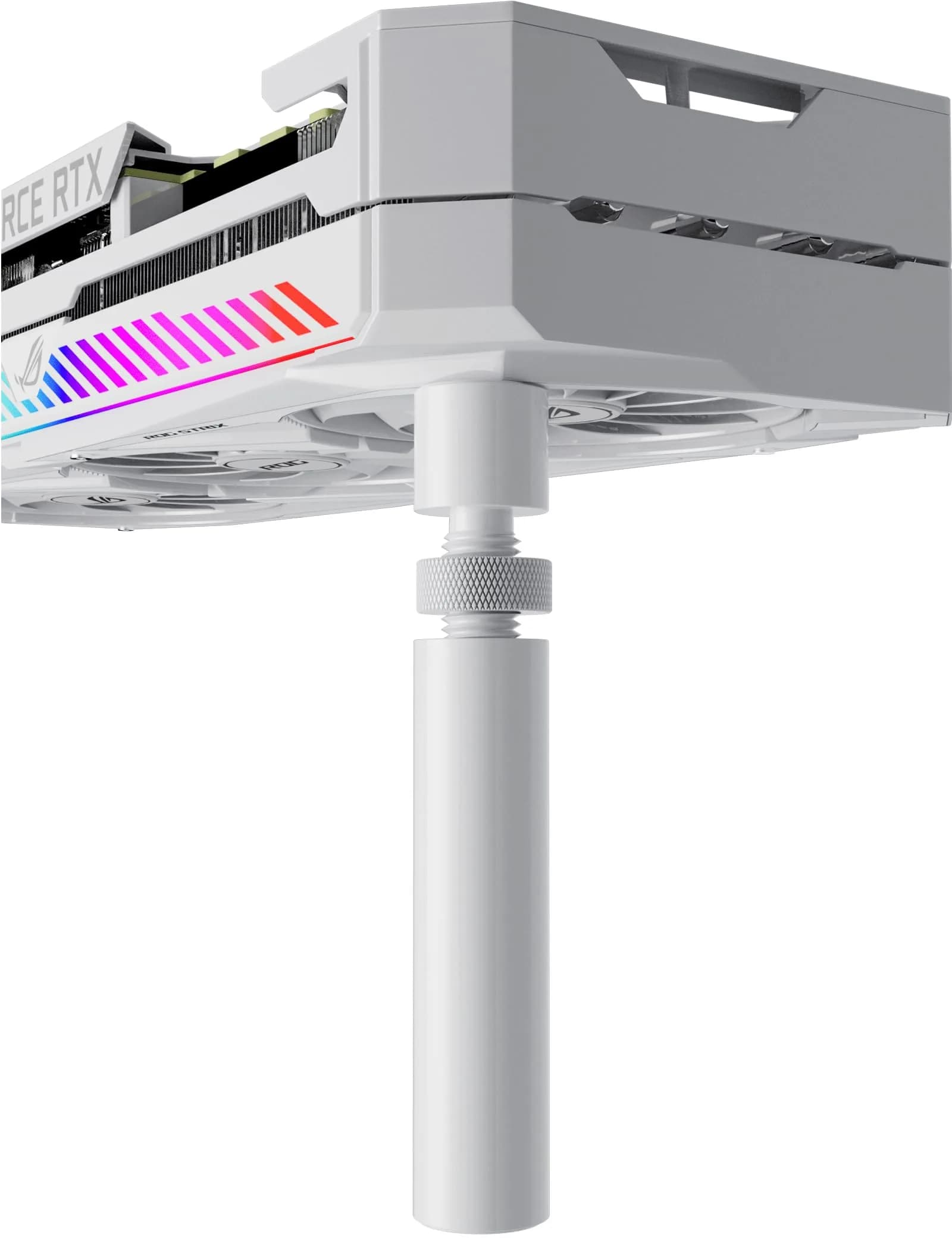 upHere GPU Support Bracket, White, 70-120mm | Aluminum Video Card Sag Holder for NVIDIA AMD - main product image