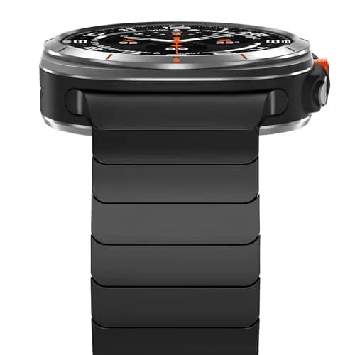 NewWays Samsung Galaxy Watch Ultra Bands 47mm Stainless Steel Link Bracelet Black | No-Gap Rugged Strap for Men thumbnail 1