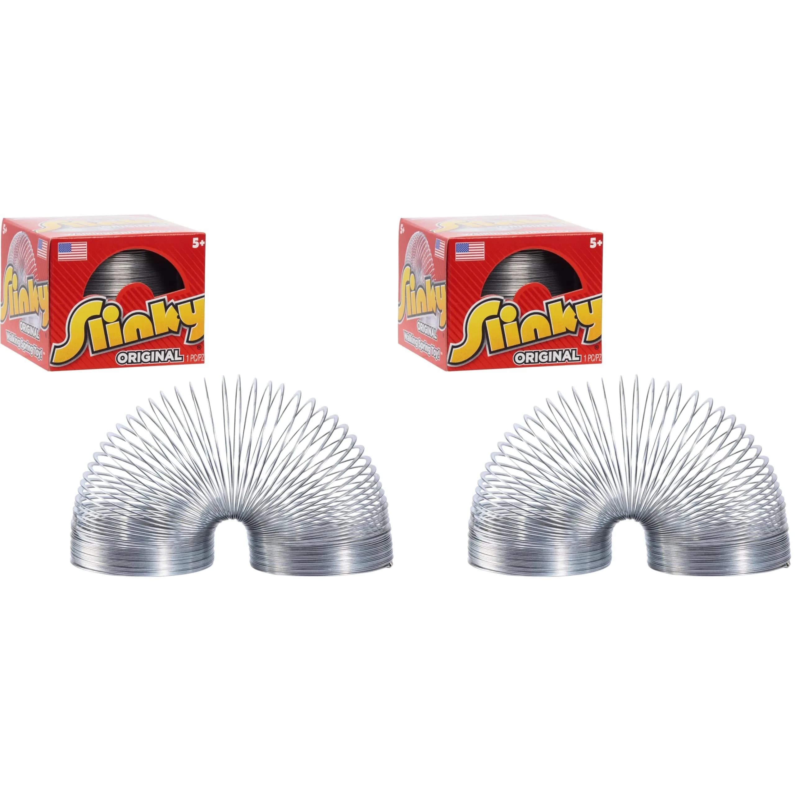 Just Play Original Slinky Walking Spring Toy 7 cm (2.75-inch) Metal Slinky | Classic Fidget Toy for Kids 5+ — Multicolor