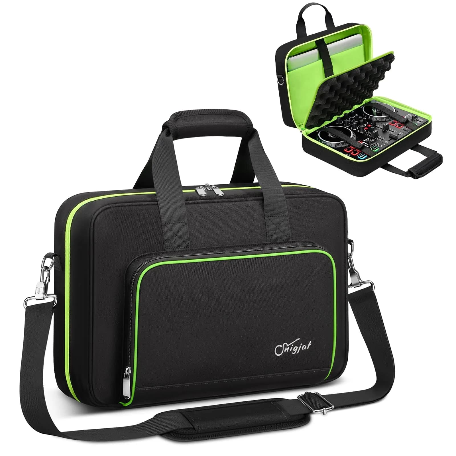 SNIGJAT DJ Controller Case for Hercules Inpulse 200/Numark Party Mix II | Water-Resistant, Multi-Pocket DJ Gig Bag - main product image