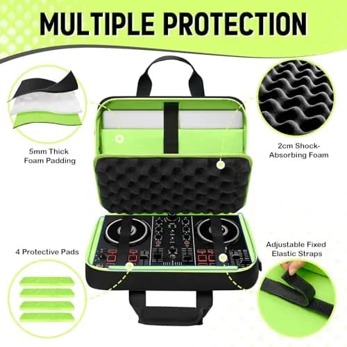 SNIGJAT DJ Controller Case for Hercules Inpulse 200/Numark Party Mix II | Water-Resistant, Multi-Pocket DJ Gig Bag thumbnail 5