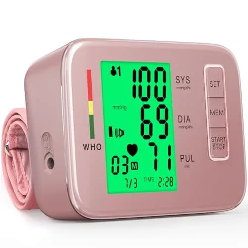 Double love Automatic Arm Blood Pressure Monitor, Pink BP Cuff & Machine | Accurate HR & BP Readings thumbnail 1