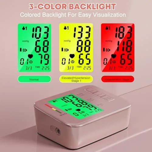 Double love Automatic Arm Blood Pressure Monitor, Pink BP Cuff & Machine | Accurate HR & BP Readings thumbnail 4