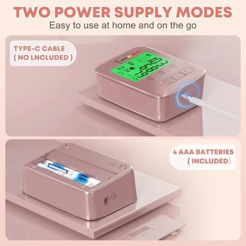 Double love Automatic Arm Blood Pressure Monitor, Pink BP Cuff & Machine | Accurate HR & BP Readings thumbnail 5
