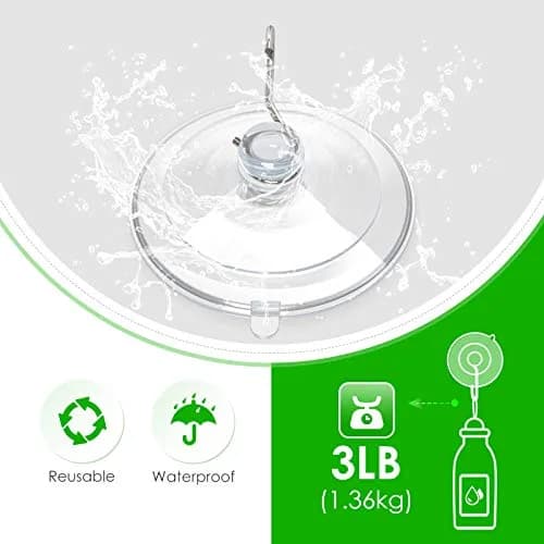 Hangerspace Suction Cup Hooks, 20 Pack | Clear PVC & Stainless Steel, Reusable, 1.77 Inch Diameter thumbnail 5
