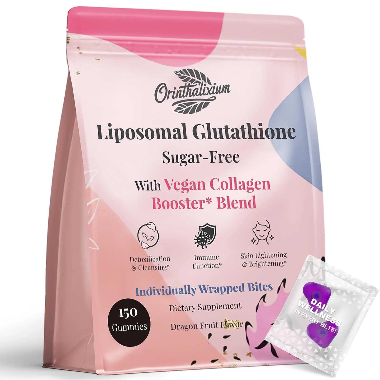 Orinthalixium Liposomal Glutathione Gummies 1000MG | Sugar-Free Skin & Antioxidant Support (150 Count) — Purple