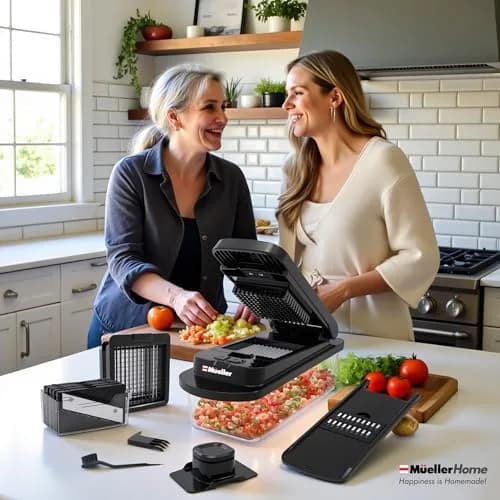 JANSKA Pro-Series 10-in-1 Vegetable Chopper & Mandoline Slicer with Container, 1.25 kg (2.75 lb) | 8 Stainless Steel Blades thumbnail 9