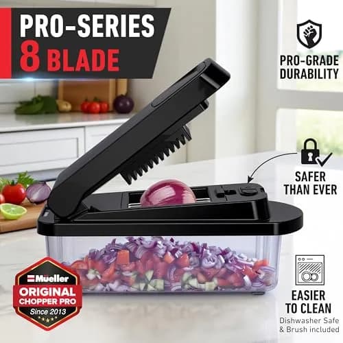 JANSKA Pro-Series 10-in-1 Vegetable Chopper & Mandoline Slicer with Container, 1.25 kg (2.75 lb) | 8 Stainless Steel Blades thumbnail 2