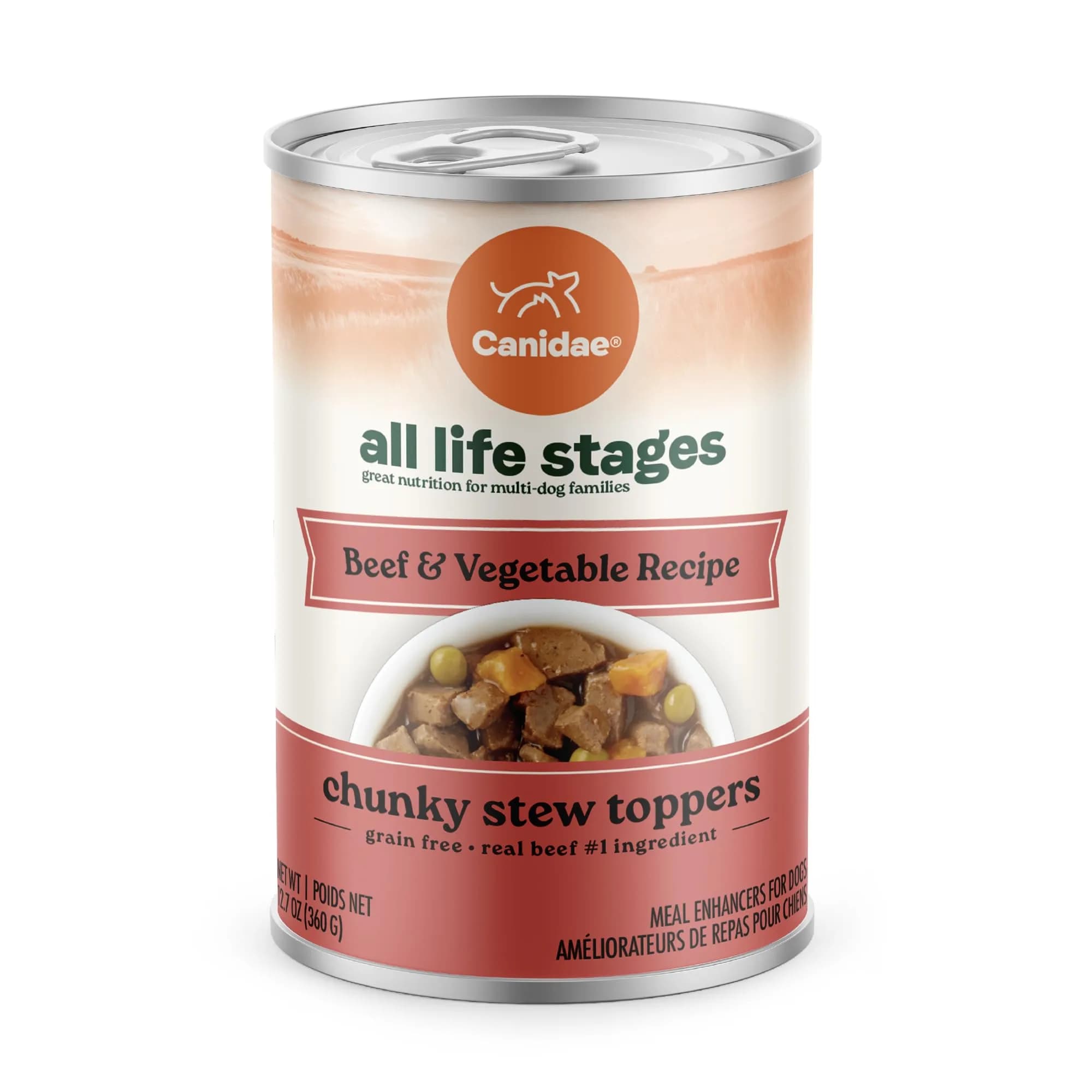 CANIDAE All Life Stages Beef & Vegetable Chunky Stew 12.7 oz Pack of 6 | Hearty Real Meat & Veg for Dogs - main product image