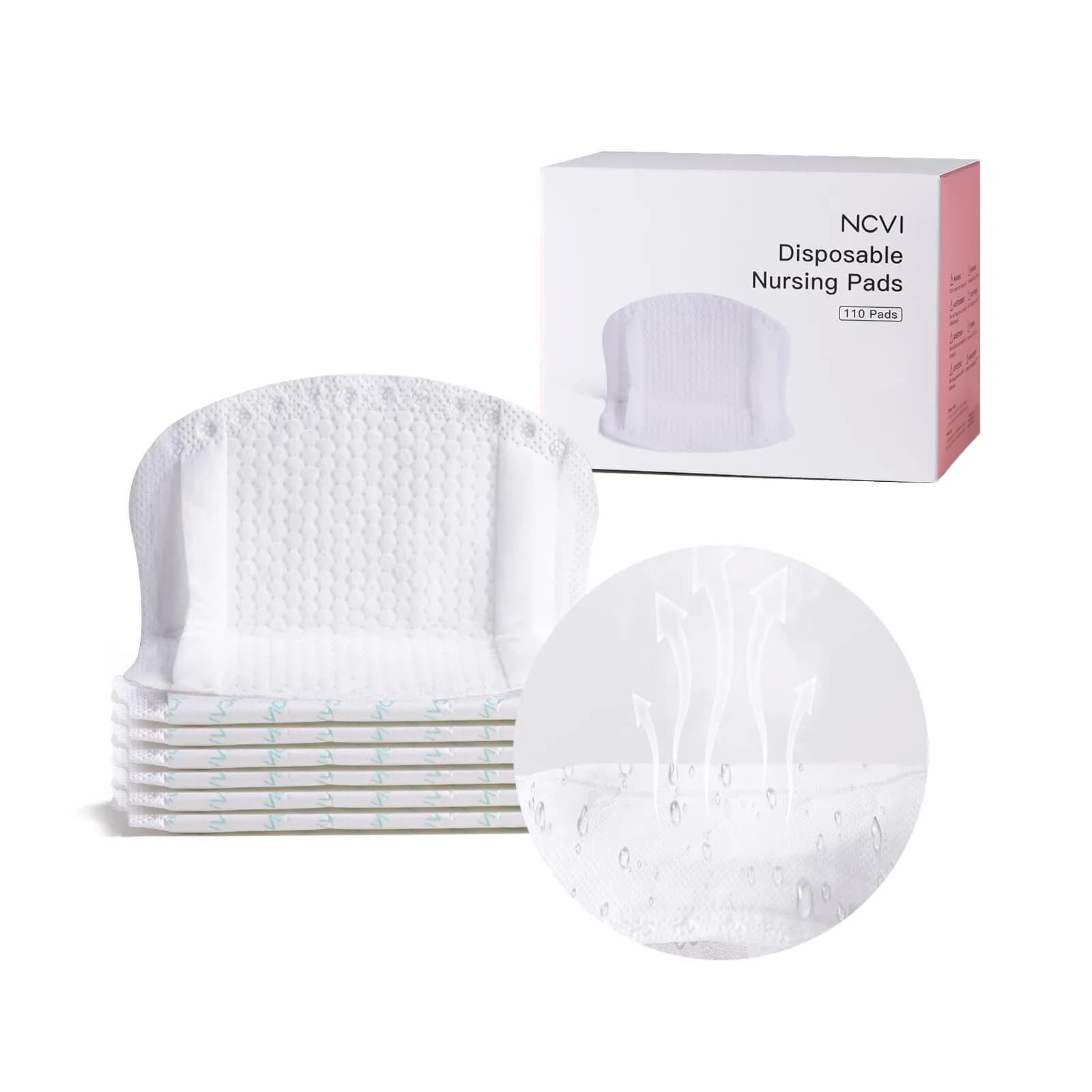 NCVI Ultra-Thin Nursing Pads 110 Count | Leak-Proof & Breathable for Moms - main product image