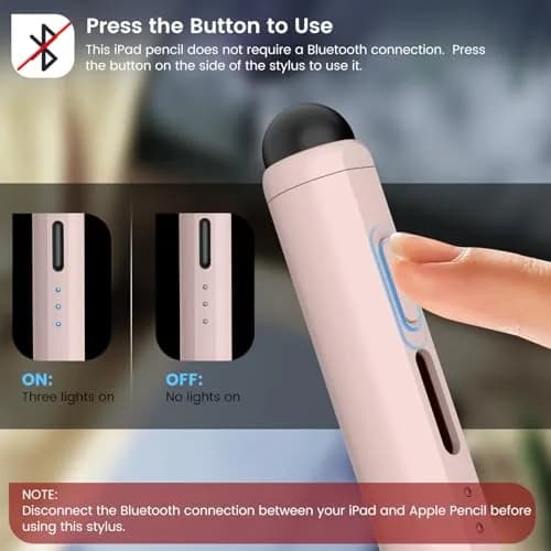 STYLUSHOME Active Stylus Pen for iPad 10th/9th/8th/7th/6th Gen, Pro 11"/12.9"/M4, Air 5/4/M2, Mini 5/6 — 165mm, Pink | 13-Min Fast Charge, 9-Hr Use, Tilt-Sensitive thumbnail 7