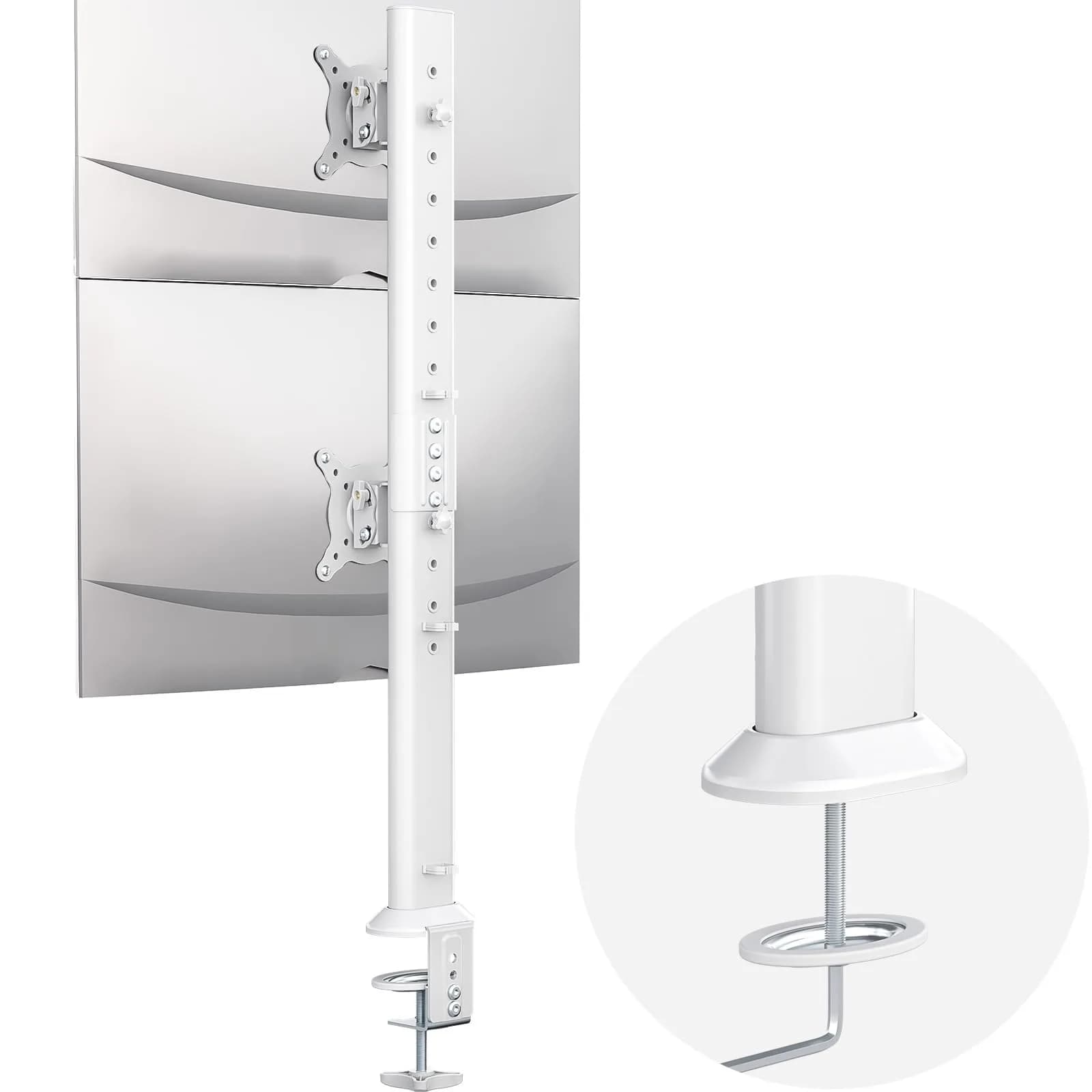 Hemudu Dual Monitor Articulating Desk Mount White | Supports 13-34 Inch Monitors — 13”-34” monitor stand