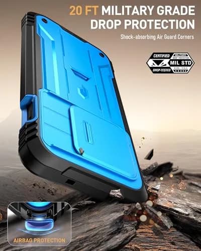 Poetic Revolution Case for OnePlus 13R 5G with Slide Camera Cover, Built-in Screen Protector & Kickstand, Light Blue thumbnail 6