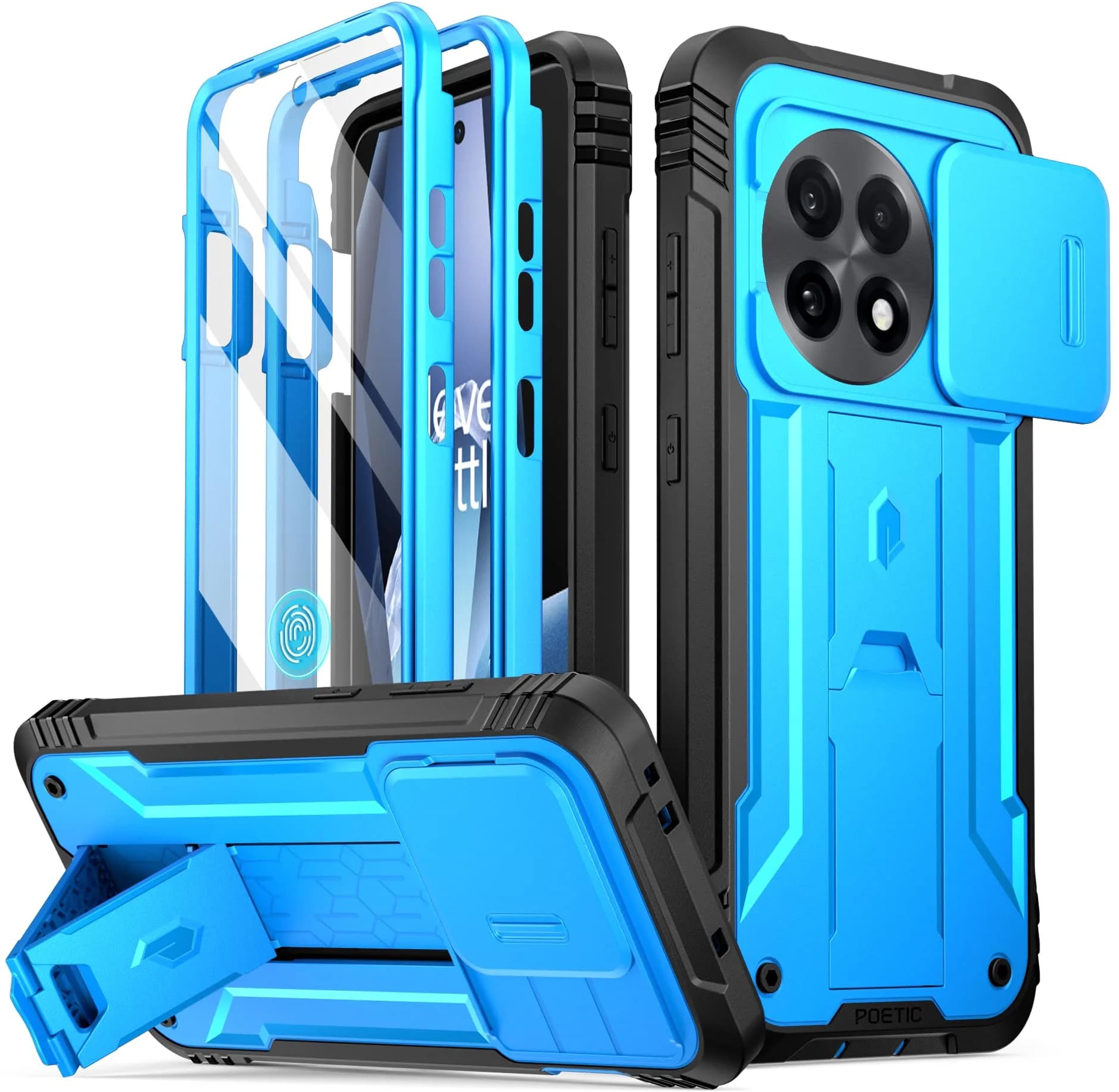 Poetic Revolution Case for OnePlus 13R 5G with Slide Camera Cover & Screen Protector, Light Pink (1 Unit) — Light Blue / OnePlus 13R 5G