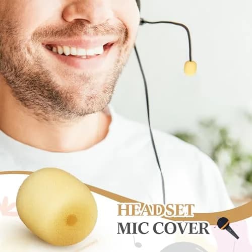 Innconee Mini Mic Foam Windscreen Covers 20 Pcs Skin Color | Noise Reduction for Headset Microphones thumbnail 6