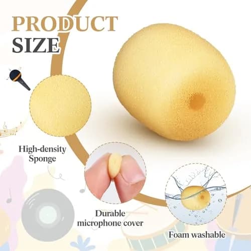 Innconee Mini Mic Foam Windscreen Covers 20 Pcs Skin Color | Noise Reduction for Headset Microphones thumbnail 4