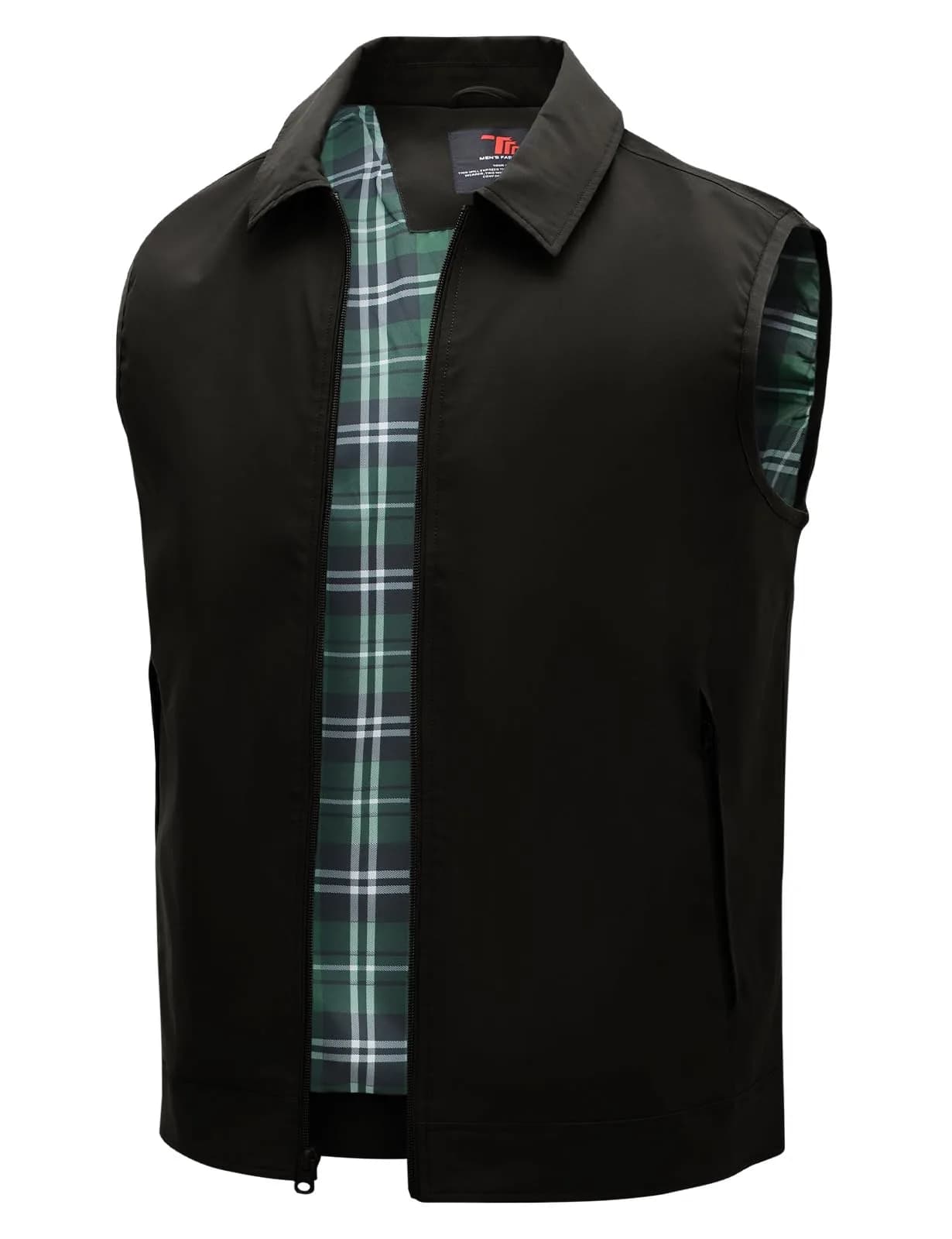 TBMPOY Men's Vest Casual Lightweight Thin Utility 3 Zip Pockets Stylish Sleeveless Jackets Summer Fall Golf Travel Business Outerwear Black S - main product image