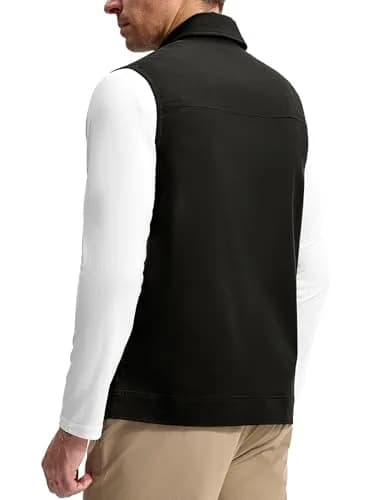 TBMPOY Men's Vest Casual Lightweight Thin Utility 3 Zip Pockets Stylish Sleeveless Jackets Summer Fall Golf Travel Business Outerwear Black S thumbnail 6