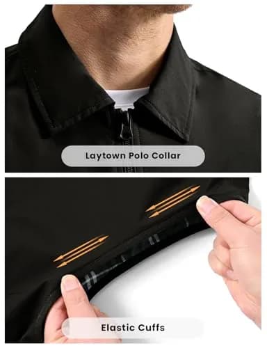 TBMPOY Men's Vest Casual Lightweight Thin Utility 3 Zip Pockets Stylish Sleeveless Jackets Summer Fall Golf Travel Business Outerwear Black S thumbnail 2