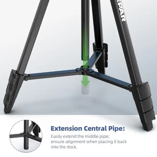 Huepar Laser Level Tripod 60-Inch | Adjustable Lightweight Camera Support for Indoors thumbnail 7