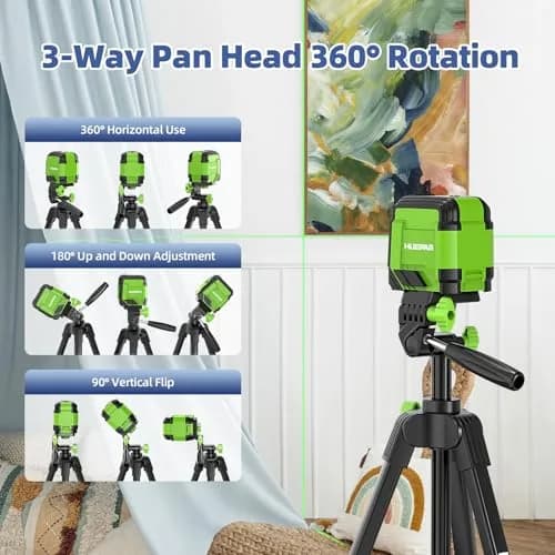 Huepar Laser Level Tripod 60-Inch | Adjustable Lightweight Camera Support for Indoors thumbnail 3