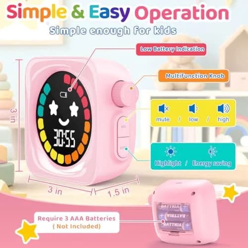 HAUKINIX Visual Countdown Timer for Kids, 99 Min Digital Classroom Timer with Colorful Display | ADHD Autism Study Time Management Tool thumbnail 2