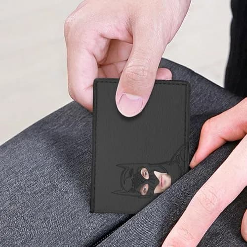 Harrier Baby Minimalist ID Holder Black Leather-Style Card Sleeve with Dual ID Window Design | Slim Front Pocket ID Wallet Unisex thumbnail 6