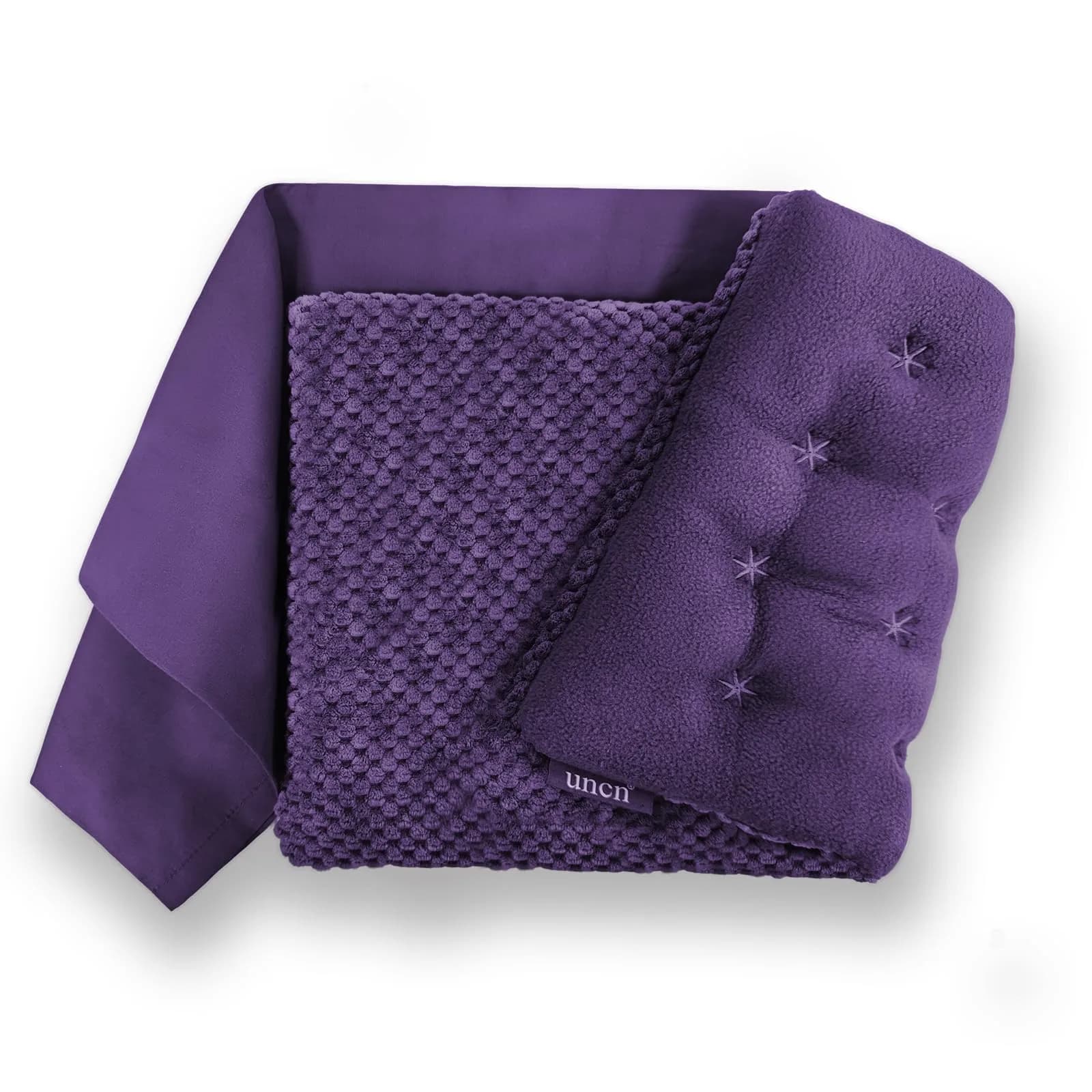 UNCN Wide Microwave Heating Pad with Washable Cover 2.8 lbs (1.23 kg) | Cordless Warm Compress for Neck, Shoulder, Back Pain Relief — Dark Purple