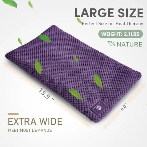 uncn Wide Microwave Heating Pad 9.5 x 16in | Soothing, Washable Cover, Cordless thumbnail 7
