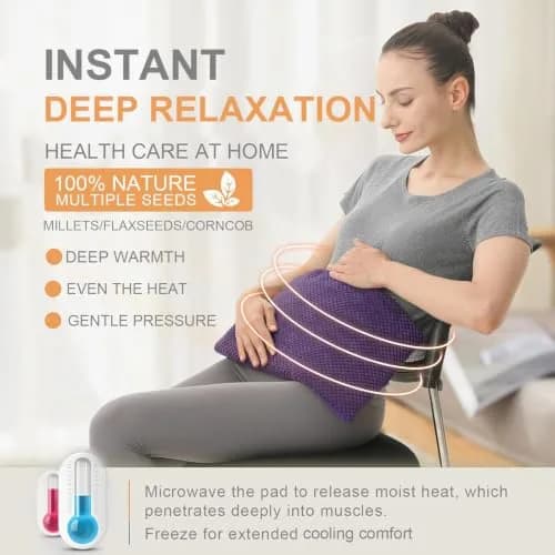 uncn Wide Microwave Heating Pad 9.5 x 16in | Soothing, Washable Cover, Cordless thumbnail 2