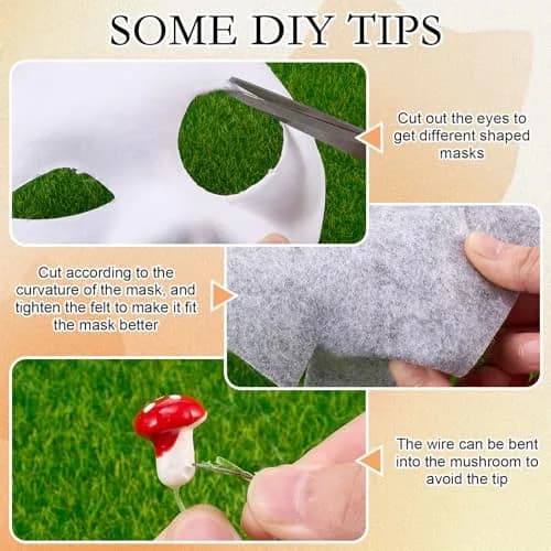 Seenelling 31 Pcs DIY Therian Mask Kit, Blank Cat Mask, Orange | Creative Costume Mask Set for Cosplay & Parties thumbnail 4