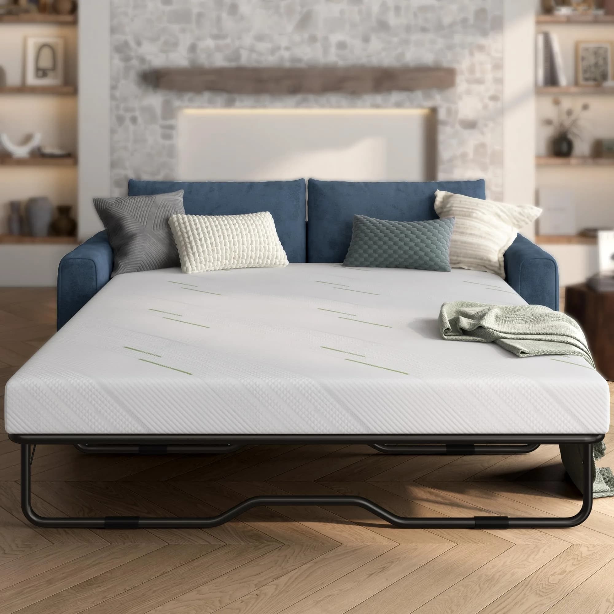 Wellynap 4 Inch Gel Memory Foam Sofa Mattress Queen Size | Support & Comfort for Guest Rooms