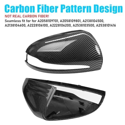 Jaronx Carbon Fiber Pattern Mirror Covers for Mercedes C E S GLC Class (2-Pack) thumbnail 5