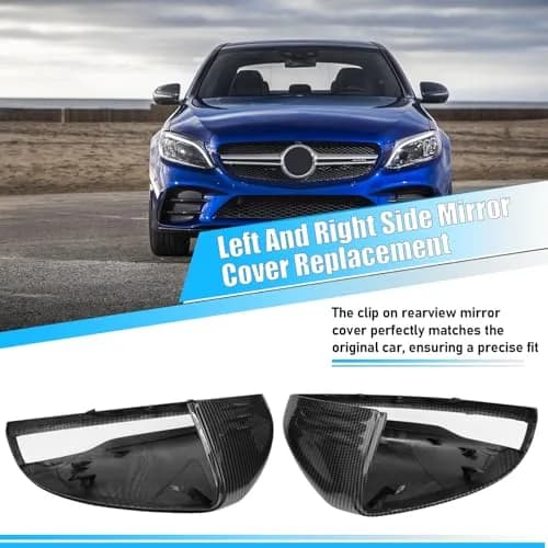 Jaronx Carbon Fiber Pattern Mirror Covers for Mercedes C E S GLC Class (2-Pack) thumbnail 6
