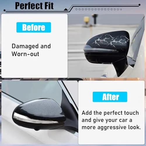 Jaronx Carbon Fiber Pattern Mirror Covers for Mercedes C E S GLC Class (2-Pack) thumbnail 3