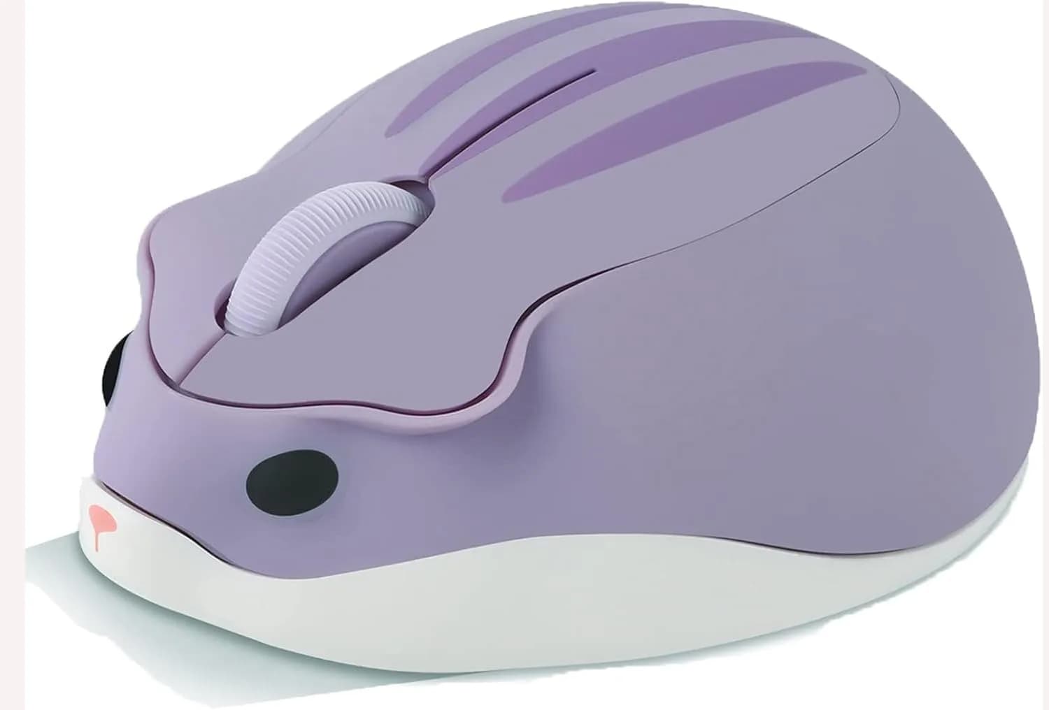 SHARE SUNSHINE Cute Hamster Wireless Mouse Pink | 1200 DPI Optical Sensor, 2.4GHz Wireless, Ergonomic Design — Pale Purple