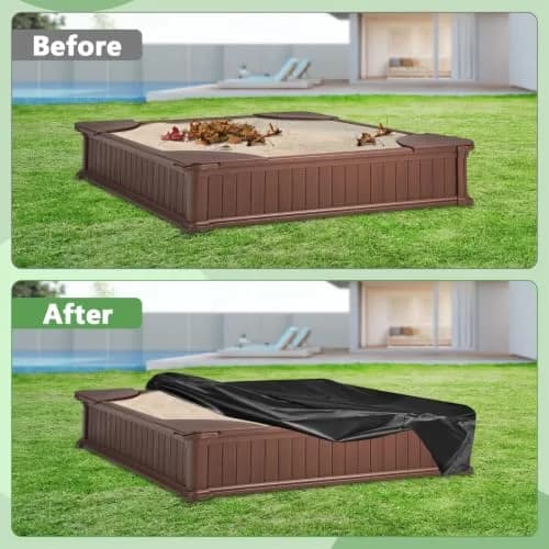 Kasla Waterproof Sandbox Cover 155cm x 155cm x 20cm (61"x61"x8") | Heavy Duty Outdoor Sand Pit Protection thumbnail 5