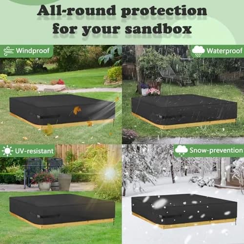 Kasla Waterproof Sandbox Cover 50"×40"×8" | Heavy Duty Outdoor Sand Pit Protection thumbnail 8