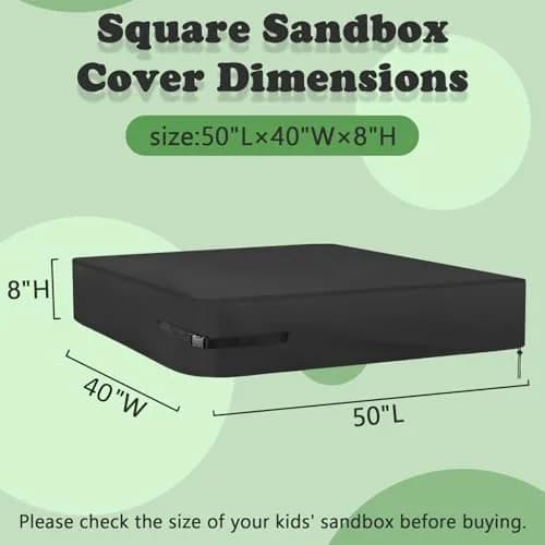 Kasla Waterproof Sandbox Cover 50"×40"×8" | Heavy Duty Outdoor Sand Pit Protection thumbnail 2