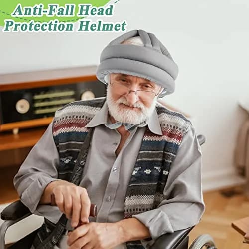 Woanger Grey Anti-Fall Elder Head Safety Helmet | Adjustable Seniors Fall Prevention Cap 50-75 cm (19.7-29.5 inches) thumbnail 5