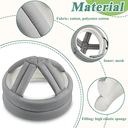 Woanger Grey Anti-Fall Elder Head Safety Helmet | Adjustable Seniors Fall Prevention Cap 50-75 cm (19.7-29.5 inches) thumbnail 3