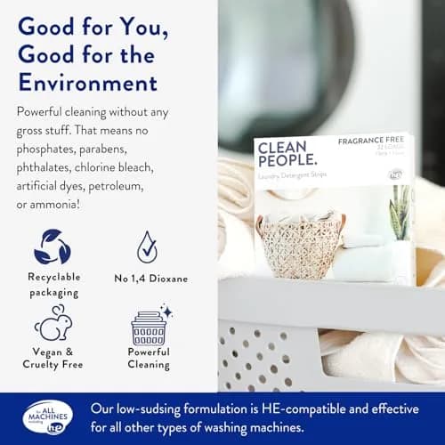 THE CLEAN PEOPLE Laundry Detergent Sheets Peppermint 192 Count | Concentrated Stain Fighting Formula thumbnail 4