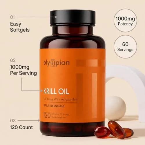 Olympian Labs Antarctic Krill Oil 1000mg with Astaxanthin, 120 Softgels thumbnail 3