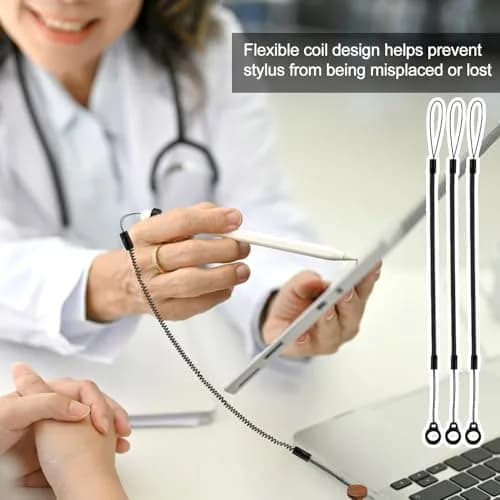 Tinoaly 10pcs Elastic Pen Lanyards with Silicone Rings 25cm (9.84 inch) | Secure Stylus Tether for Tablets thumbnail 7