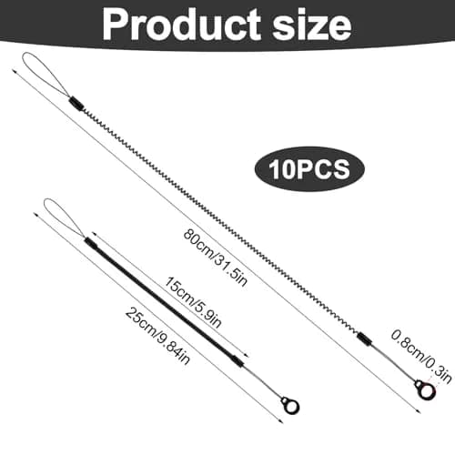 Tinoaly 10pcs Elastic Pen Lanyards with Silicone Rings 25cm (9.84 inch) | Secure Stylus Tether for Tablets thumbnail 2