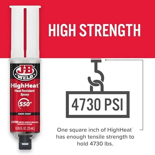 J-B Weld High Heat Syringe 25ml Dark Grey | Heat-Resistant Epoxy for Automotive & DIY Repairs thumbnail 4
