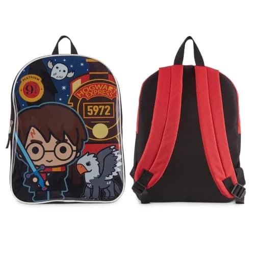 Harry Potter Backpack for Kids 15" | Hogwarts Crest & House Patches, Durable Polyester, Adjustable Straps thumbnail 2