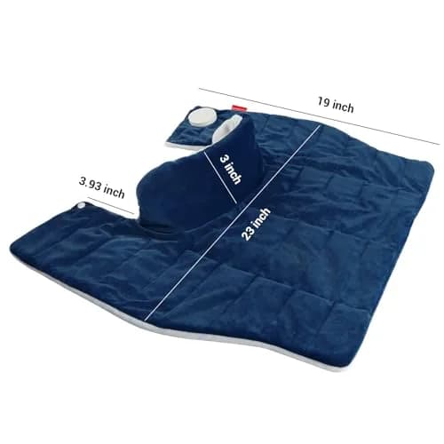 Comfytemp Weighted Heating Pad for Neck Shoulders Back 2.6lb 19"x23" Dark Blue | 9 Heat Settings & 11 Auto-Off Timers thumbnail 8