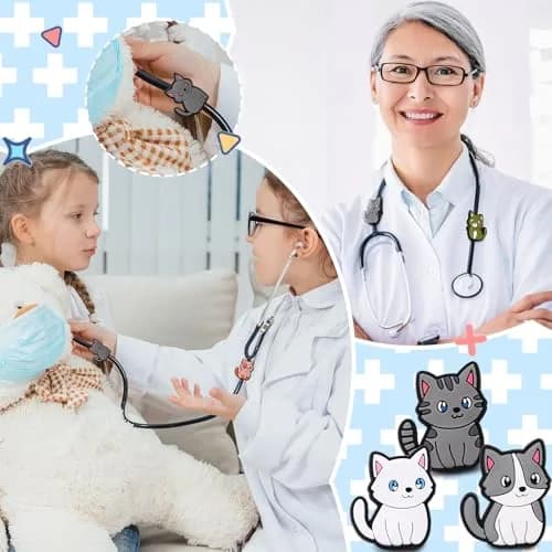 Soulchen 15 Pcs Cat Stethoscope Charm Tag for Nurse Cute and Adjustable | Fun Medical Accessory thumbnail 6